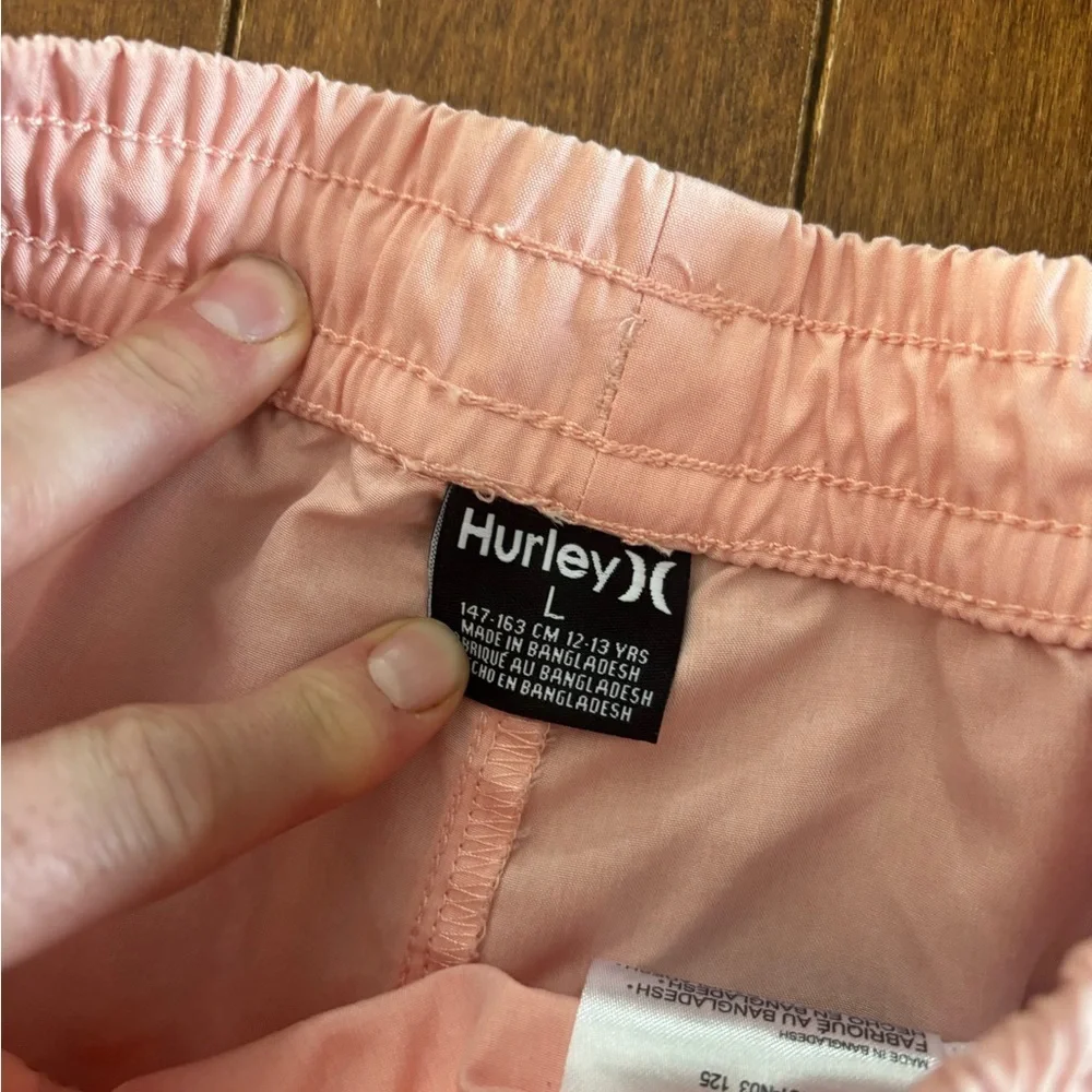 Hurley Peach Drawstring Swim Trunks Youth Large 12/13 Years